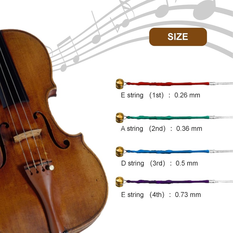 Cheerock 4 Set Violin Strings Full Size 4/4, Universal Steel Core Strings G-D-A-E with Nickel-plated Ball End, Medium Gauge for Violin, Sturdy & Responsive, Improve Tone & Playability - Image 3